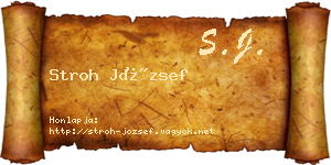 Stroh József névjegykártya